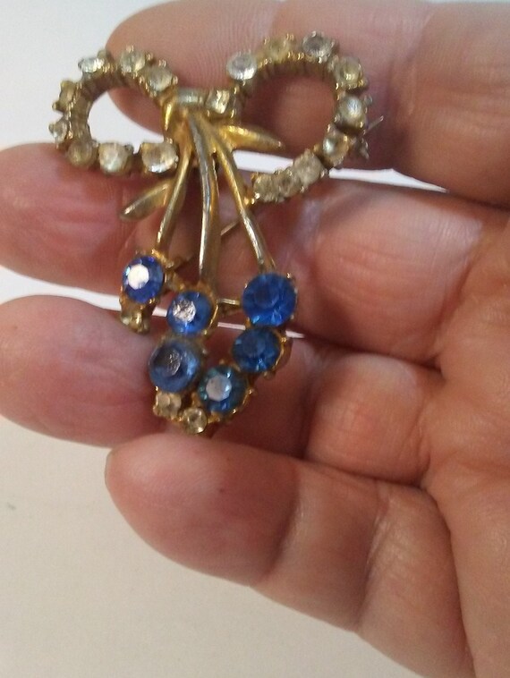 Vintage Vermiel Rhinestone Bow Pendant Or Pin Bro… - image 3