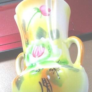 Beautiful Vintage Ceramic, Hand Painted Vase Made In Japan.