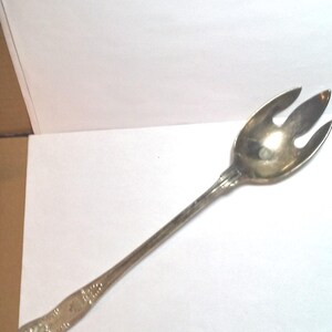 Silver Plated Buffet Spoon, Pretty Kings Pattern, Heavy and 13 Inches Long.