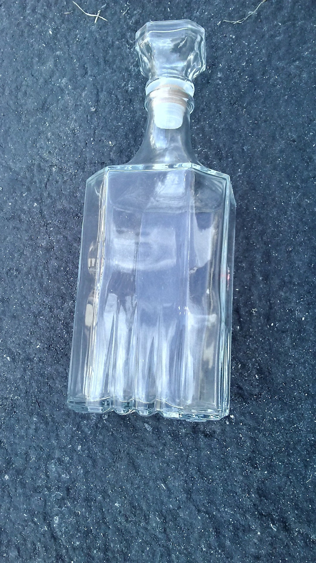 Vintage Alcohol Decanter Bottle. Octagon Shaped With Glass Etsy
