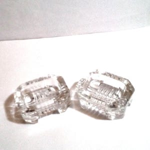 2 Vintage Salt Cellar Dishes, 1950&#39;s. Pressed Glass. Formal Dining.