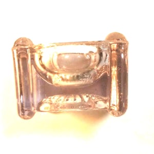 Antique INK WELL, No Lid, Heavy Clear Glass. Square Shape.