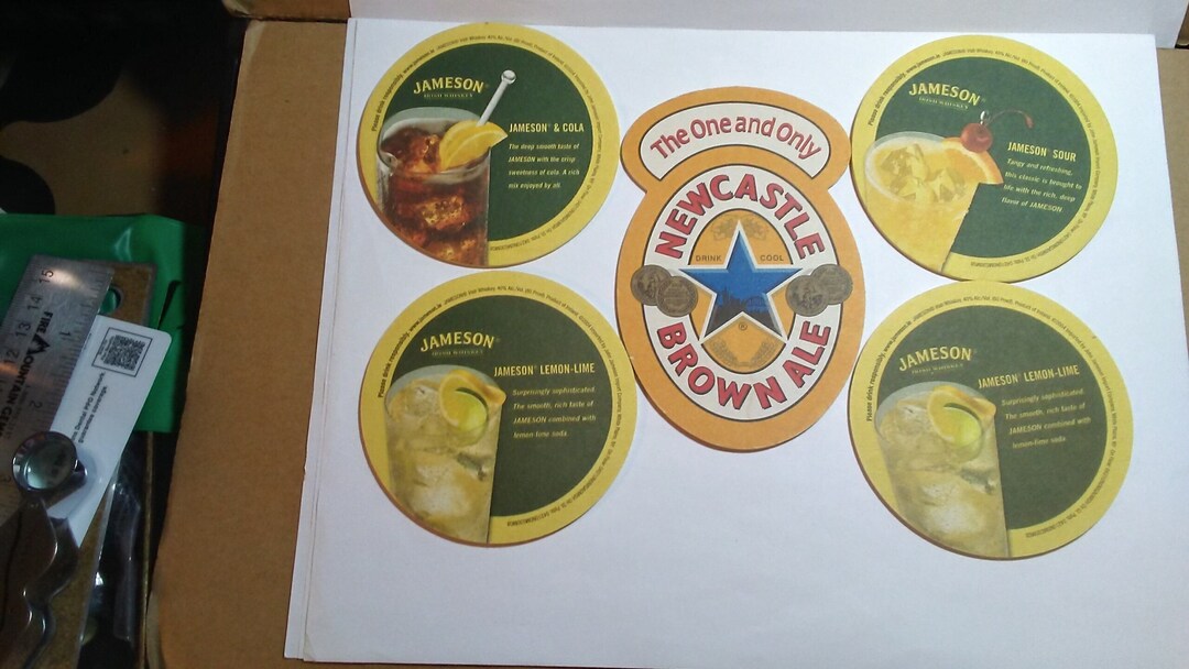 5 Cardboard Bar Coasters Etsy