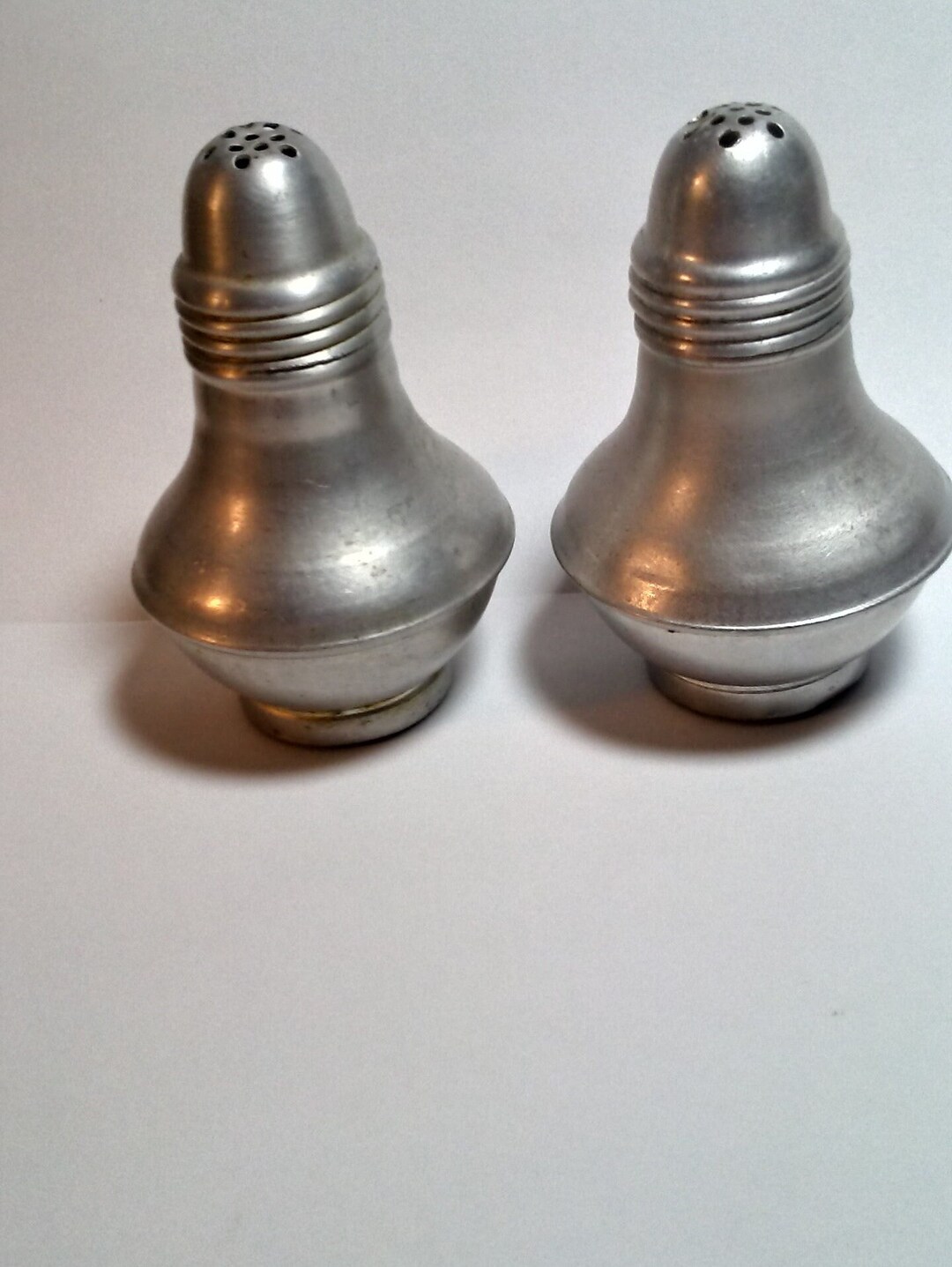 Vintage Aluminum Salt and Pepper Shakers Mid Century Etsy