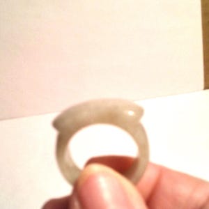 Vintage Men's Icy Light Green Jadeite, Polished, Saddle Ring, US Size 11.