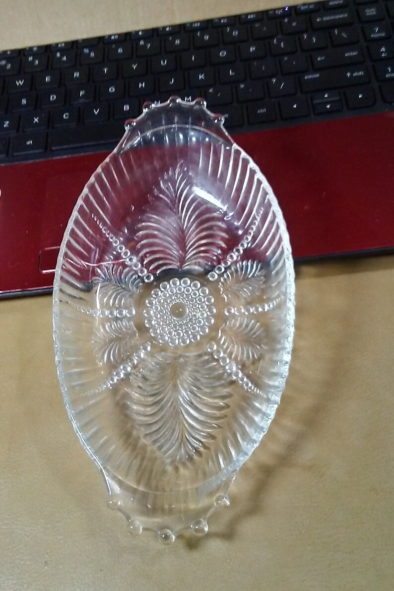 Vintage Oval Clear Pressed Glass Relish Candy Nut Dish. Etsy