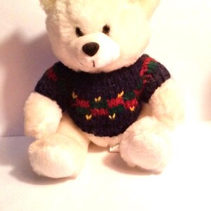 Stuffed White Bear With Bead Eyes, Cute Face.