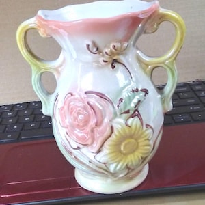 Vintage Lusterware Vase From Brazil, Hand Painted and Numbered.