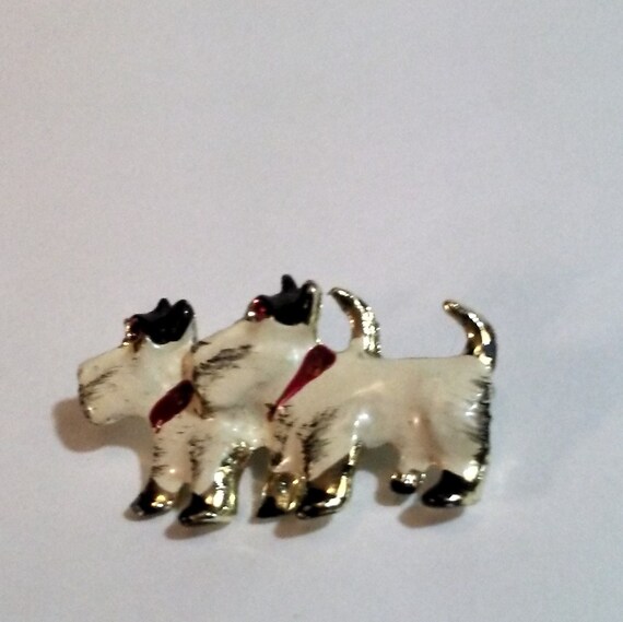 Old Vintage Scottie Dogs Pin Brooch,1950's - image 2