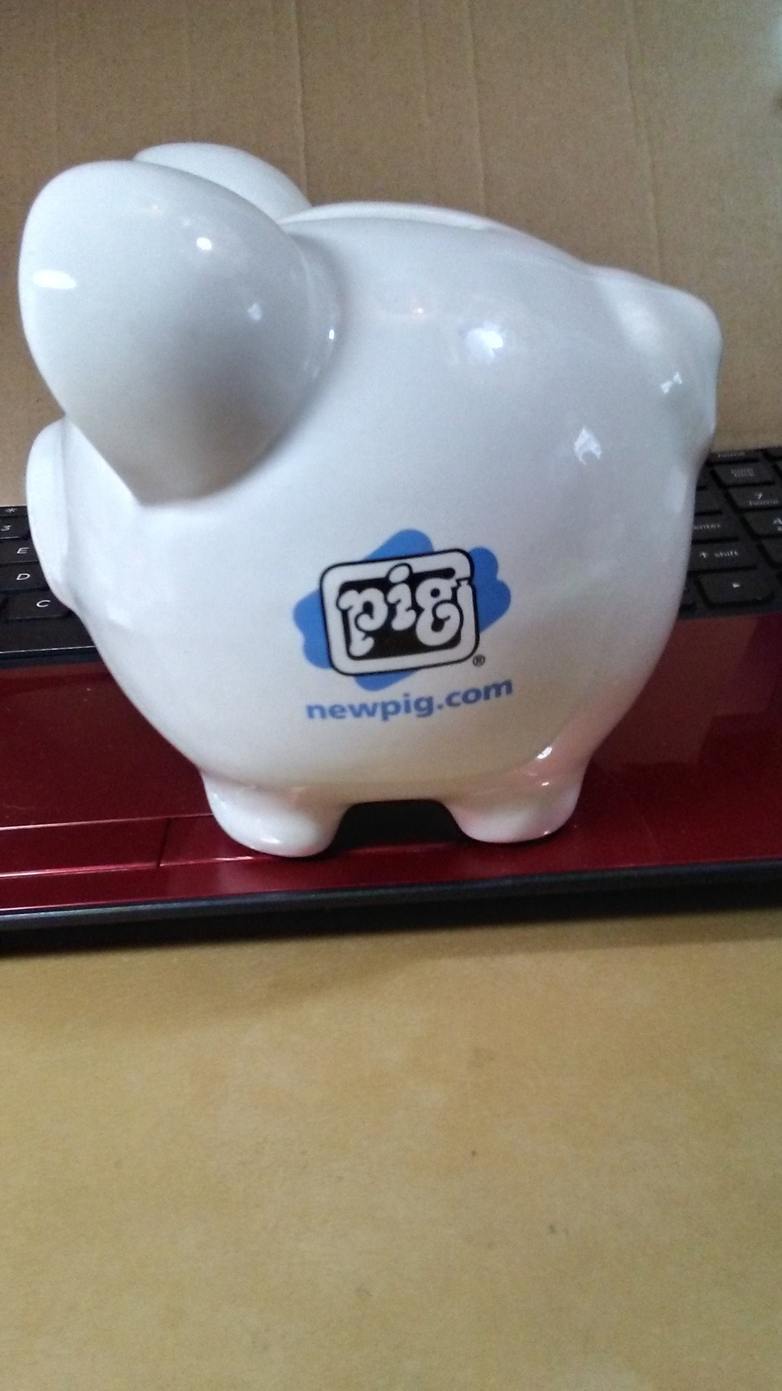 New White Ceramic Piggy Bank by Etsy