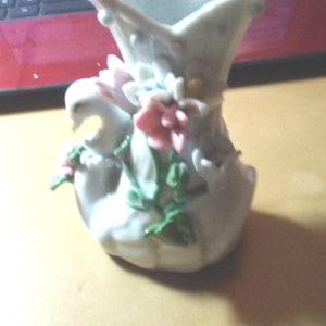 Vintage Ceramic Swan Ceramic Vase, Planter.
