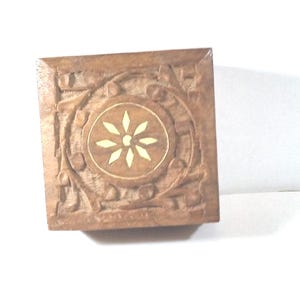 Vintage Hand Carved Wooden Box From India.