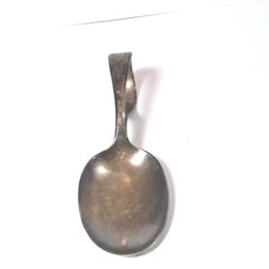 Old Vintage Silver Plated Curled Handle Baby Spoon.
