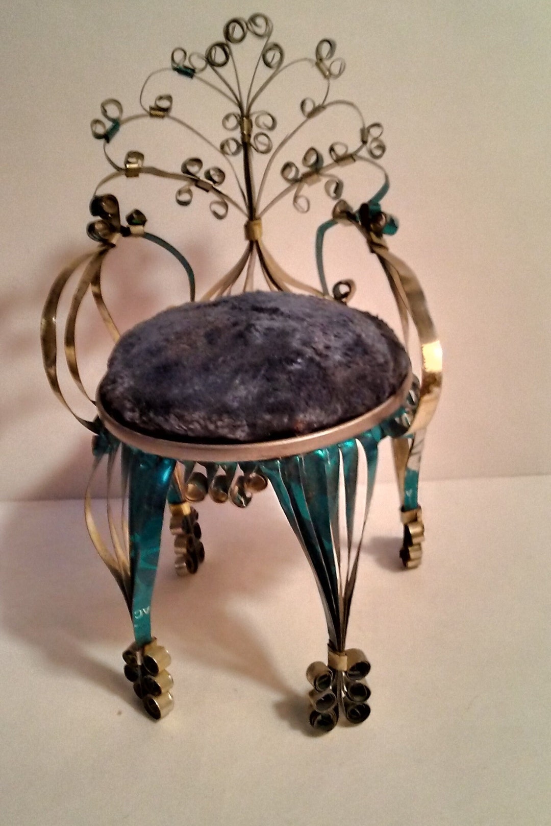 Vintage Pin Cushion Chair Made From a Tin Can Cut and Curled. Etsy