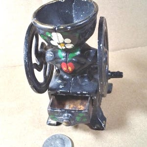 Vintage Miniature  All Metal Coffee Grinder, Numbered