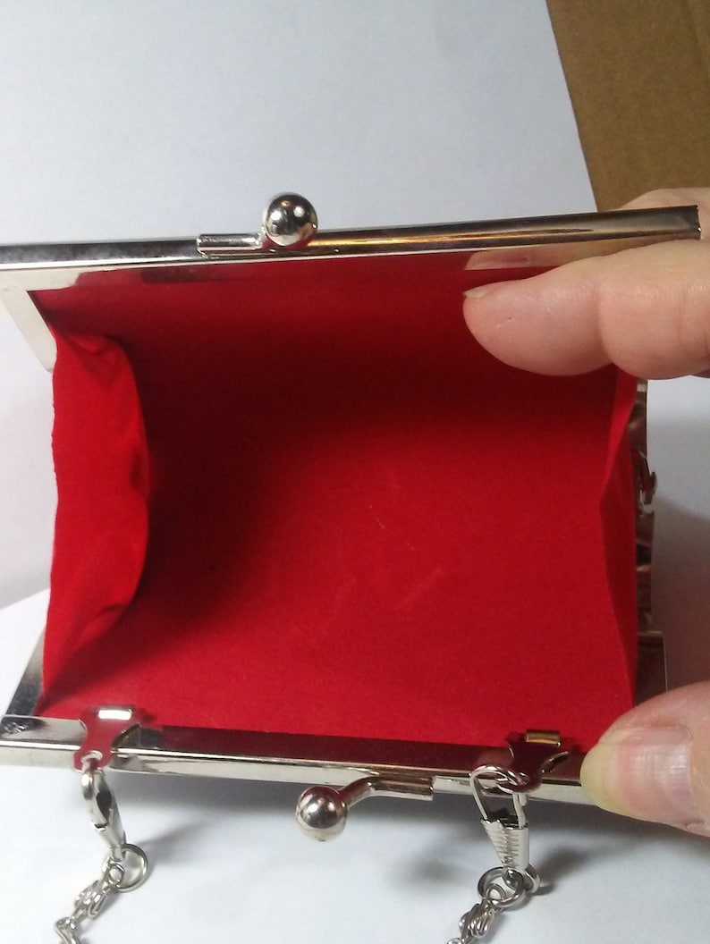 Vintage Tiny Bag Evening Purse With Chain Handle. Black and Etsy