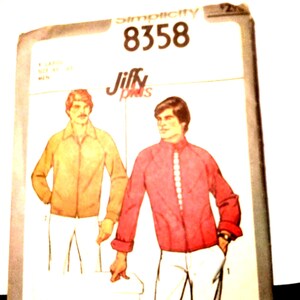 Vintage Simplic#8358,  Men's Uncut jacket sewing pattern.