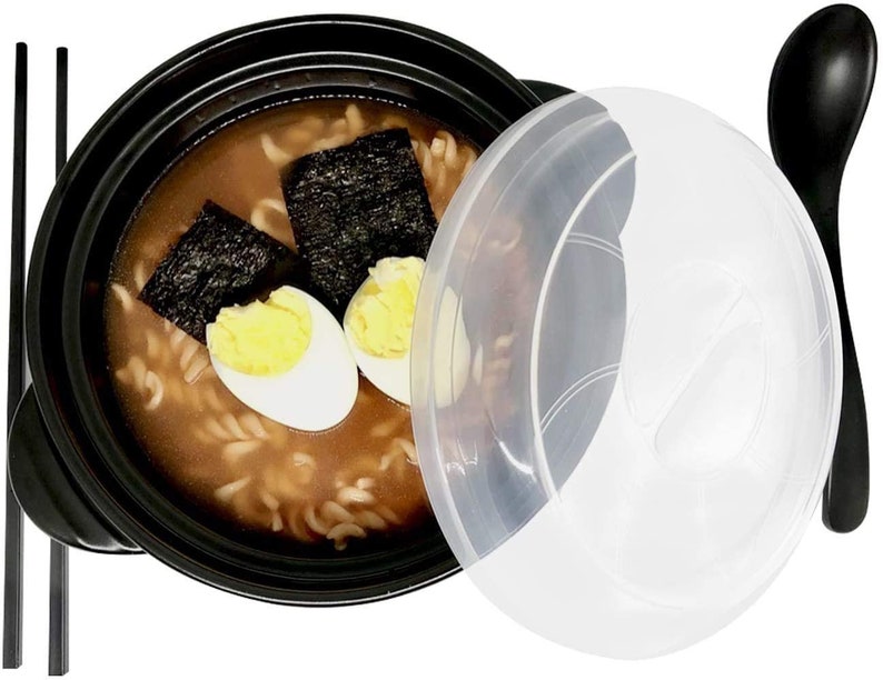 Ceramic Noodle Bowl With Lid 32 oz / 950ml Ramen Cooker With Etsy