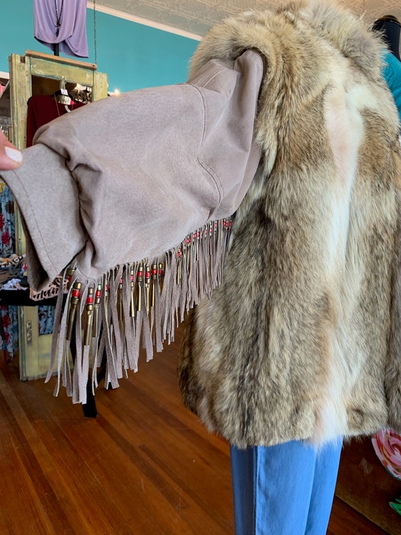 Duplers Furs Vintage Fringe Coat - image 4