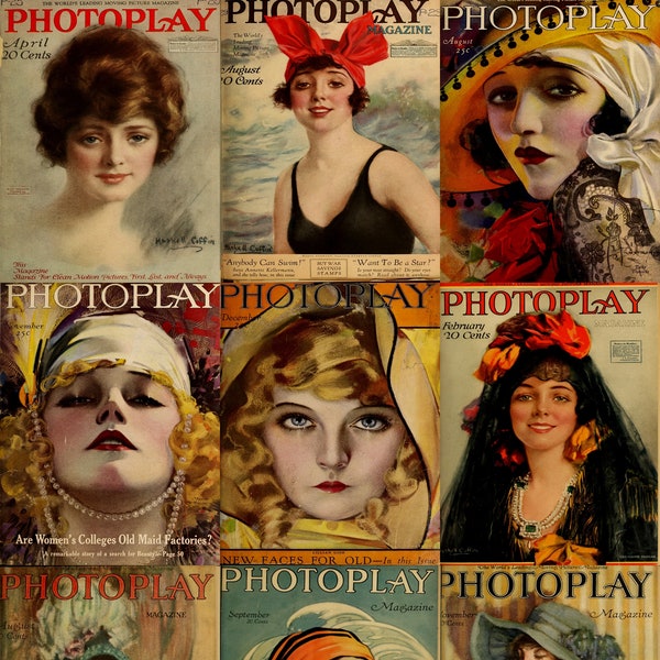 Photoplay magazine world photography, movie fan Magazine Collection 1916-1940, 200 Issues