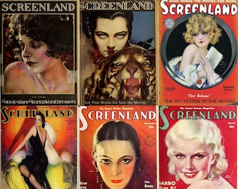 Screenland Zeitschriften. 1920er 30er Jahre Film Magazin, Kino, Glamour, Romantik, Hollywood, Spielfilm Magazin. 60 Ausgaben PDFs