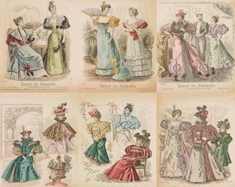 Fashion Plates 1884 to 1914. 19th Century Fashion, Vintage