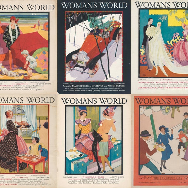 Magazines du monde féminin vintage. 15 numéros PDF numériques de 1923 à 1931. Magazine féminin de la fin du XIXe siècle consacré au Middle West et à la campagne.