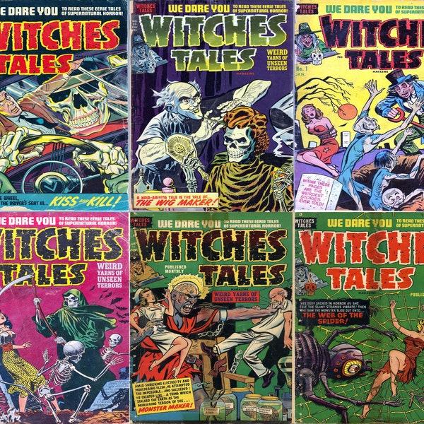 Collezione di fumetti horror di Witches Tales. Storie soprannaturali inquietanti con suspense e orrore. 27 problemi in formato pdf