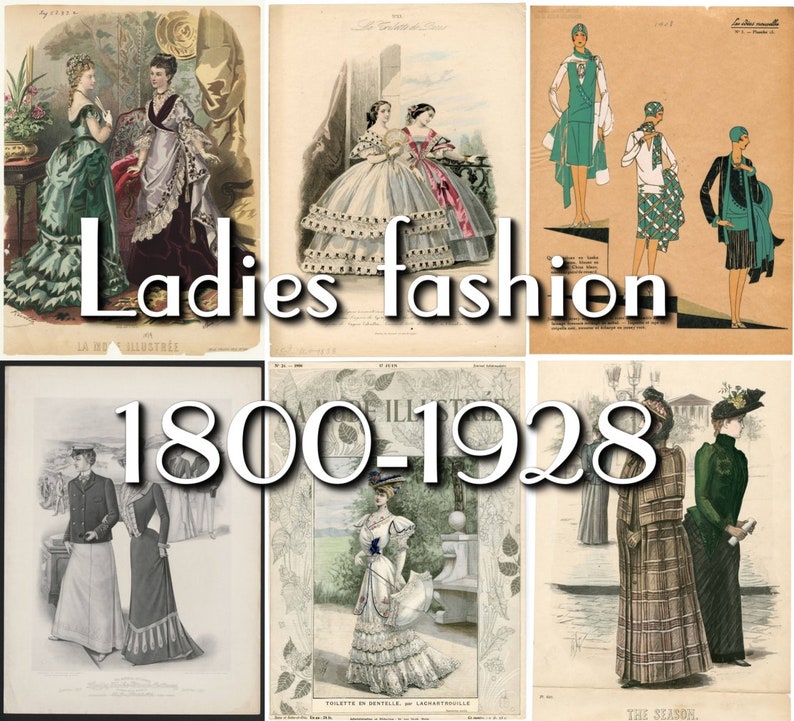 Ladies Fashion Plates Collection 1800 to 1928. Over 1600 Images of ...