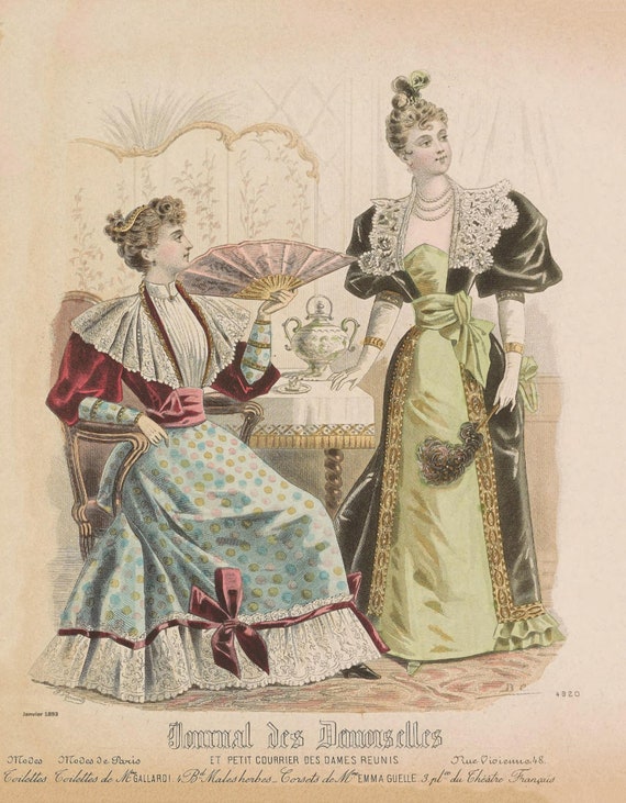 Fashion Plates 1884 to 1914. 19th Century Fashion, Vintage European Fashion  Chiffon, Dresses, Laces. Over 350 Fashion Plates on 3 X Pdfs. 
