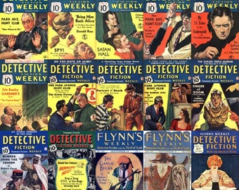 Vintage detective magazines - detective fiction weekly 50 issues & flynn magazines.