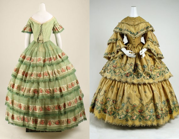 Vintage Dress Design Gallery (1720-1940) - Fashion Inspiration (JPEG) - Etsy