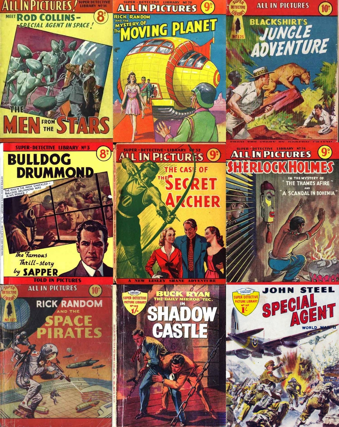 Super Detective Library Secret Agents, Science Fiction Comics, 124 ...