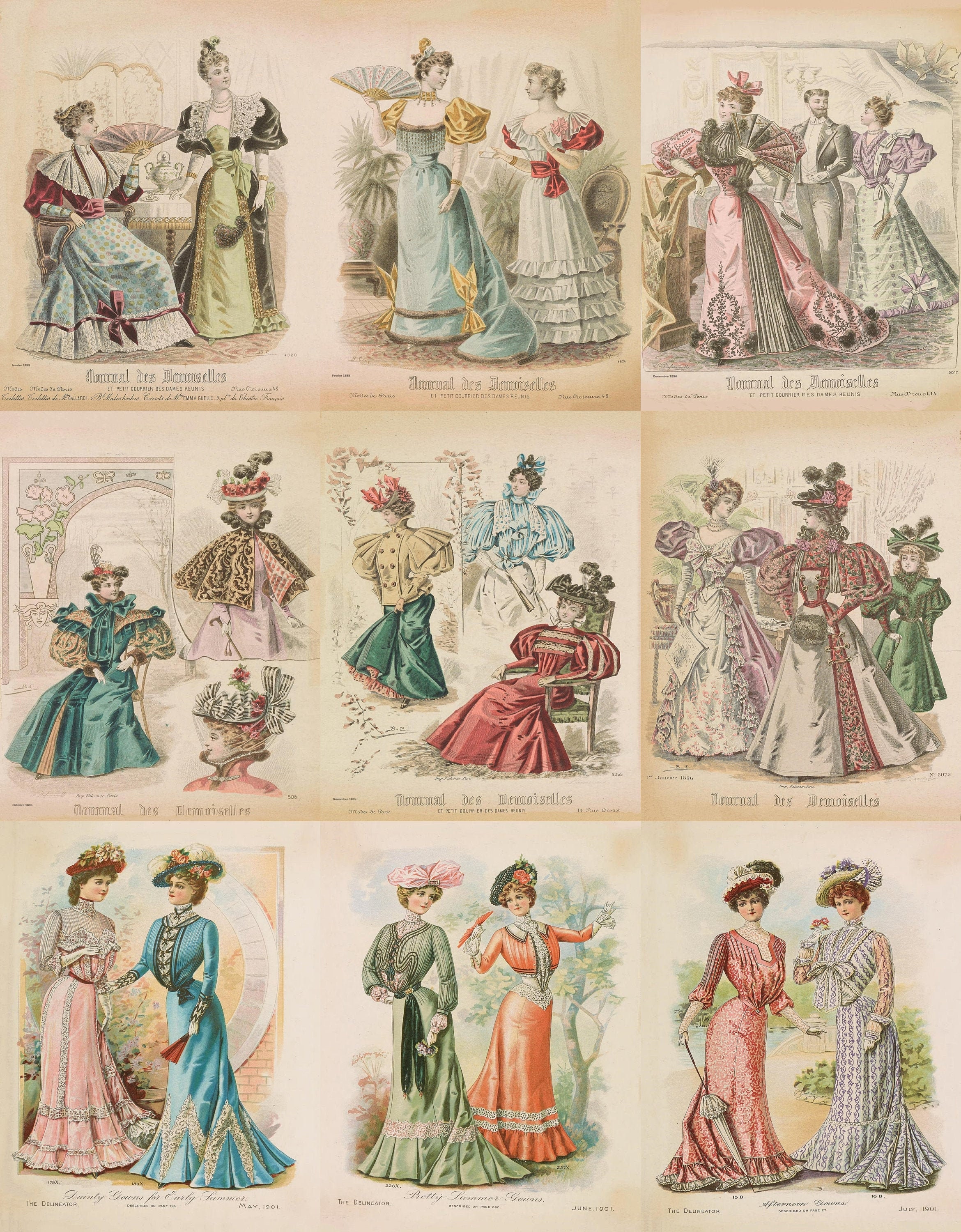 1830s Replica Cotton Print Gown -  Canada