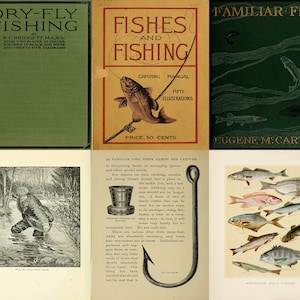 Vintage fishing ebooks collection. flymaking, trout fishing, sea fishing, rod making, angling, salmon fishing, fly fishing, 80 PDFs