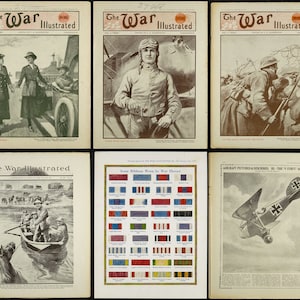 The War Illustrated は、1918 年 1 月から 12 月までのビンテージの戦時週刊誌、全 52 号、PDF です。