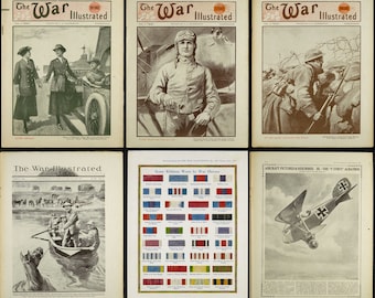 Die War Illustrierten Vintage wöchentliche Kriegszeitschriften Jan bis Dezember 1918, Alle 52 Ausgaben, PDFs.