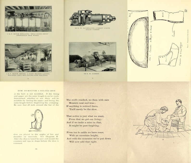 May include: A black and white illustration of a shoe being made. The illustration shows the steps involved in making the bottom of a shoe, including the heel, sole, and upper. The text in the image reads "How to Bottom a Welted Shoe".