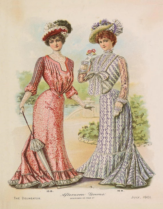 Fashion Plates 1884 to 1914. 19th Century Fashion, Vintage European Fashion  Chiffon, Dresses, Laces. Over 350 Fashion Plates on 3 X Pdfs. 