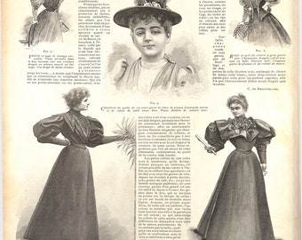【Special Archives】 80s French vintage Vintage 1894 French Fashion Magazine Collection: La Mode Pratique