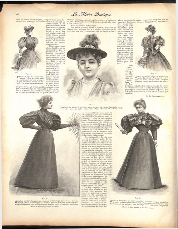 Vintage 1894 French Fashion Magazine Collection: La Mode