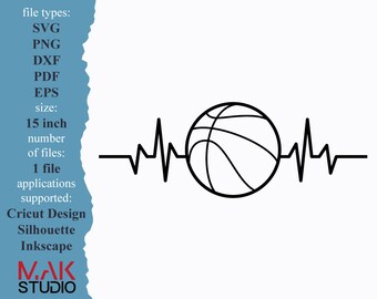 Basketball Heartbeat Etsy