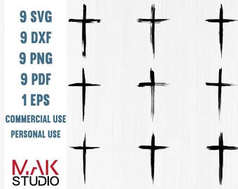 Distressed Cross Svg Etsy