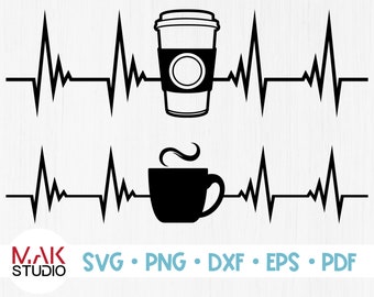 Download Coffee Heartbeat Digital Clipart Files For Design Dxf Printing Png Cutting Or More Instant Files Included Svg Coffee Heartbeat Svg Visual Arts Printing Printmaking Leadcampus Org