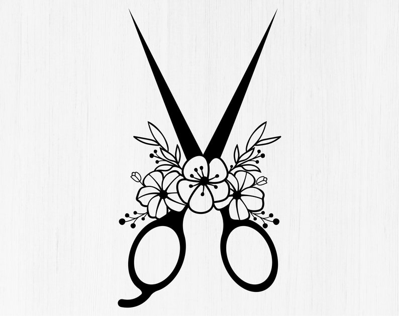 Floral scissors svg Floral scissors dxf Floral scissors png Etsy