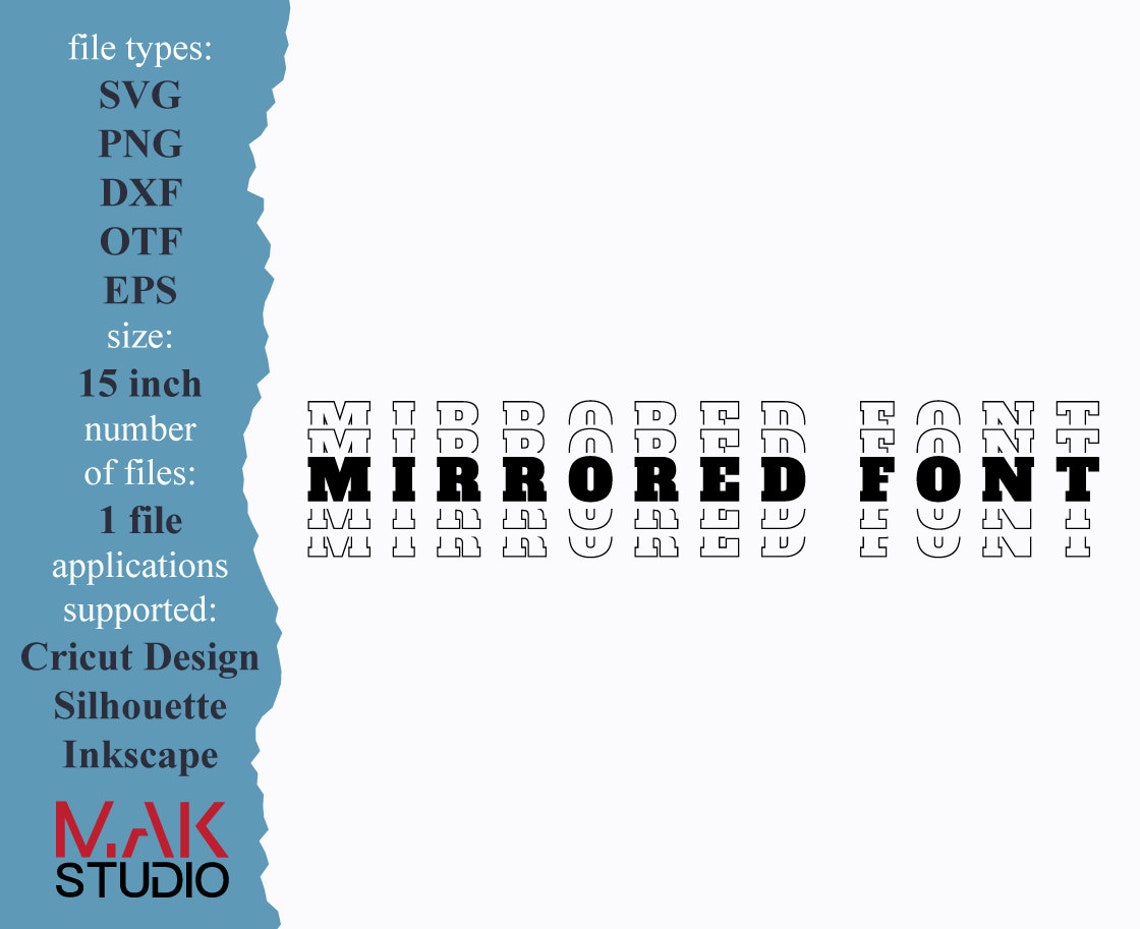 Mirror font Mirror font svg Mirror font svg Echo font Mirror Etsy