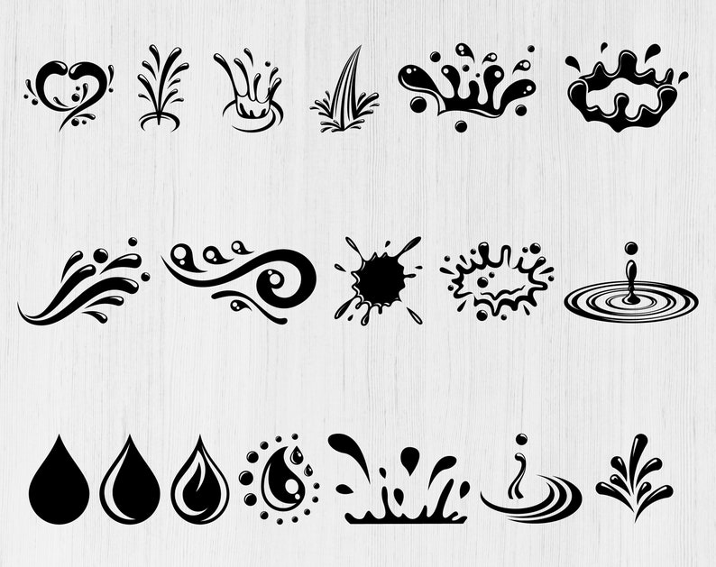 Download Clip Art Water Droplets Svg Tear Drop Raindrop Svg Rain Svg Teardrop Svg Splash Svg Water Svg Clipart Svg Printable File Cut File Decal File Png File Art Collectibles
