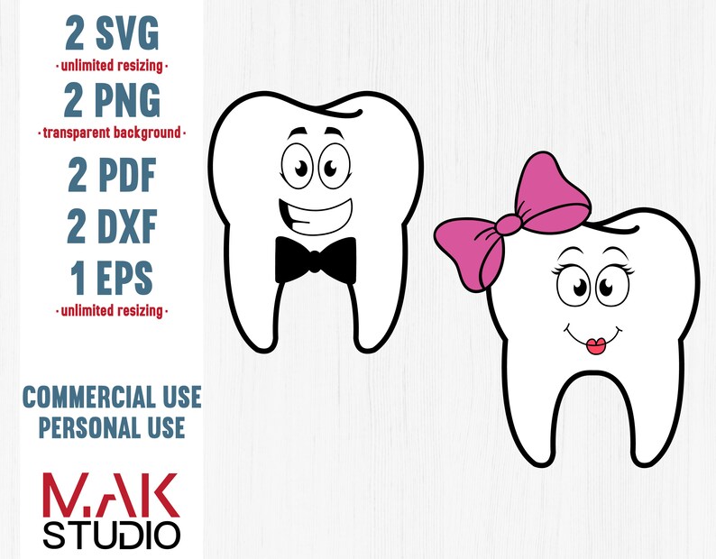 Cute boy and girl teeth svg for tooth fairy bags with Cute boy Etsy