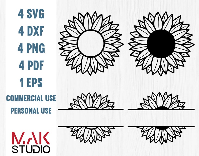 Download Split sunflower svg Split flower monogram svg Split flower ...