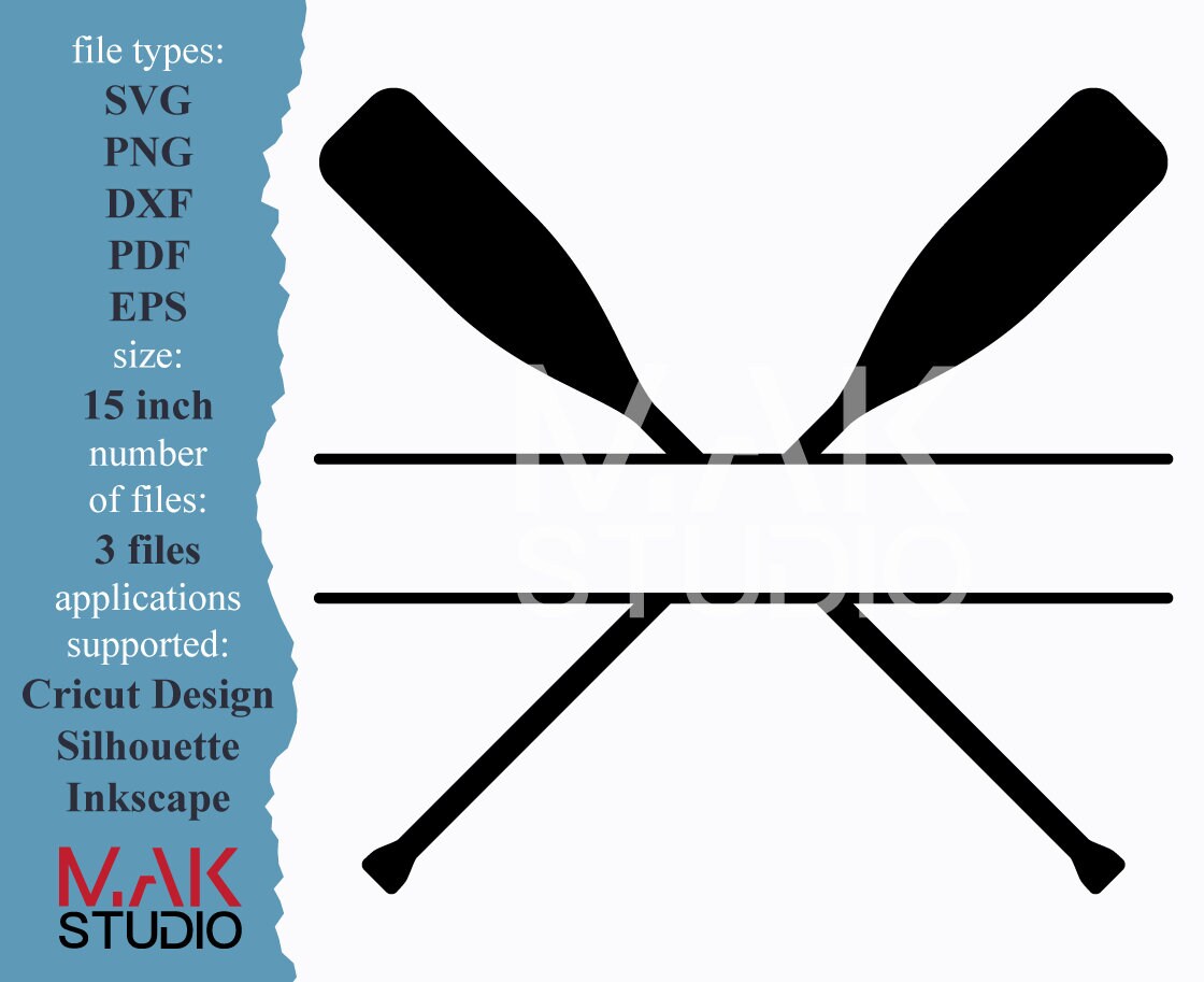 Crossed paddles svg Crossed paddles monogram svg Paddles Etsy